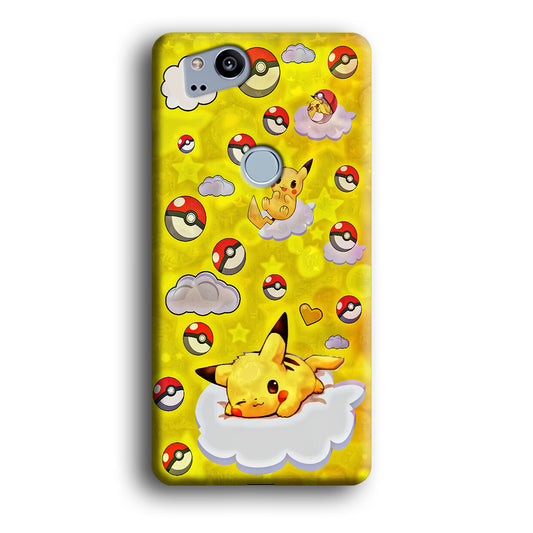 Pokemon Pikachu and Cloud Google Pixel 2 3D Case