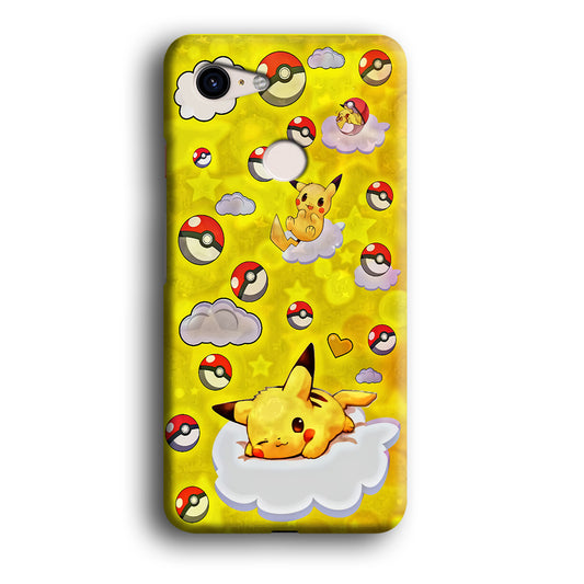 Pokemon Pikachu and Cloud Google Pixel 3 XL 3D Case