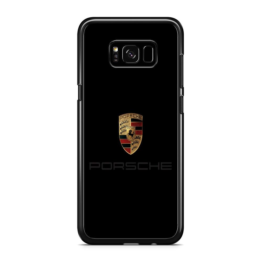 Porsche Logo Black Samsung Galaxy S8 Case-Rubber / Black (2D Case)-Xtracase