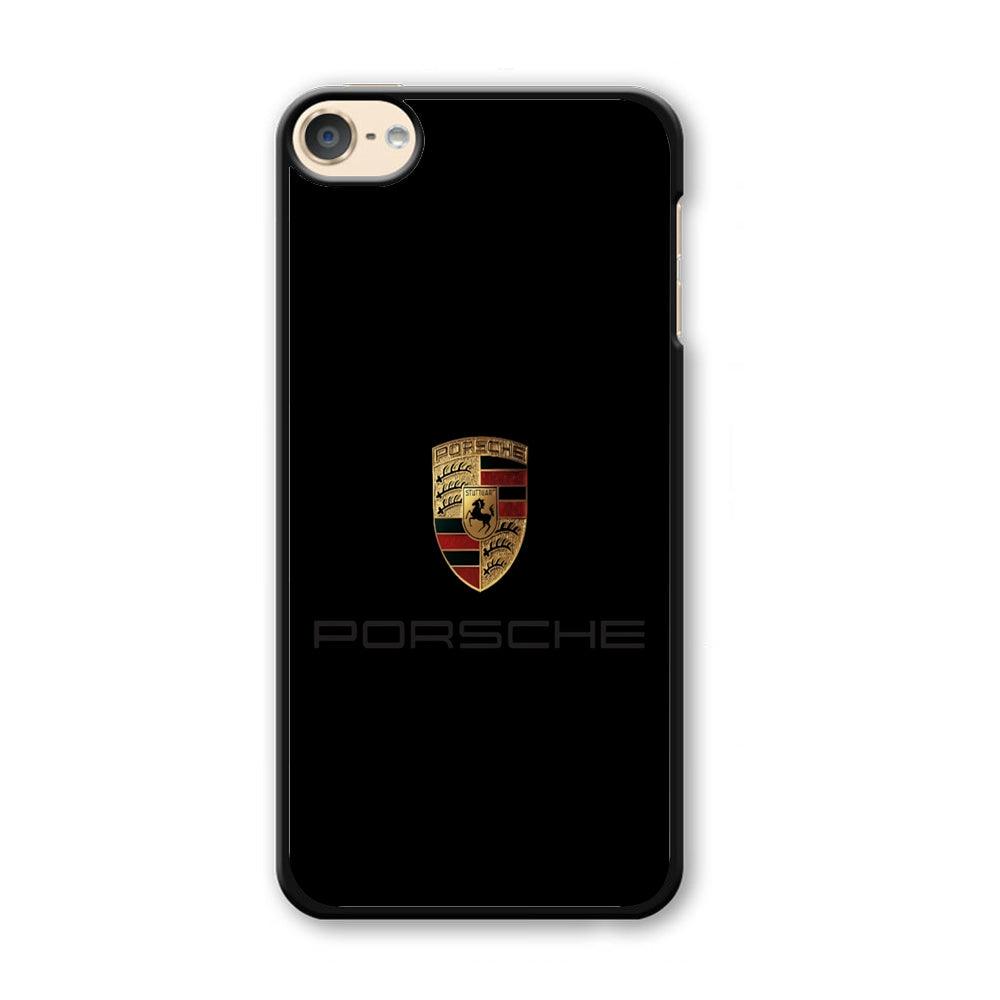Porsche Logo Black iPod Touch 6 Case-Rubber / Black (2D Case)-Xtracase