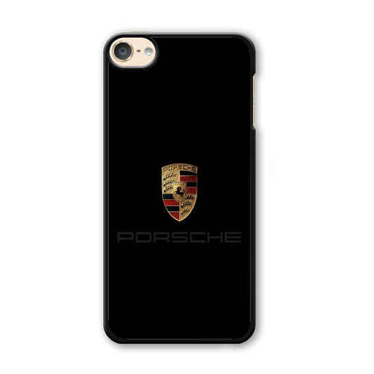 Porsche Logo Black iPod Touch 6 Case-Rubber / Black (2D Case)-Xtracase