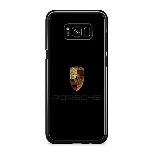 Porsche Logo Black Samsung Galaxy S8 Plus Case-Rubber / Black (2D Case)-Xtracase