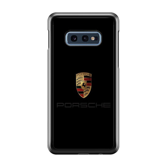 Porsche Logo Black Samsung Galaxy S10E Case-Rubber / Black (2D Case)-Xtracase