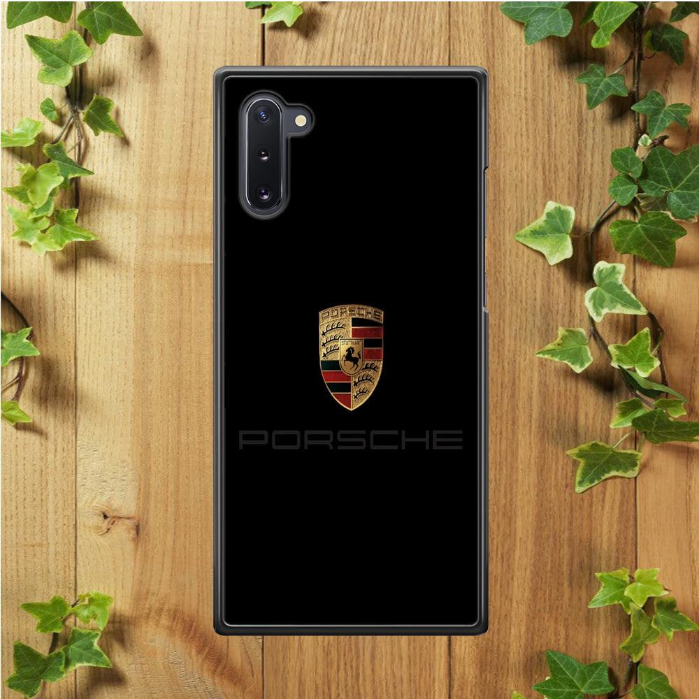 Porsche Logo Black Samsung Galaxy Note 10 Case-Rubber / Black (2D Case)-Xtracase