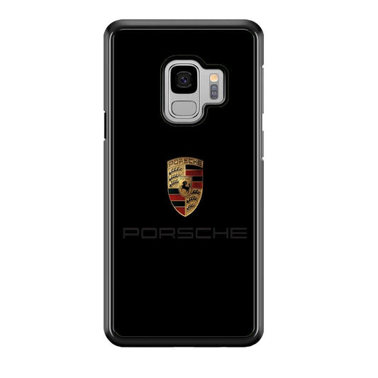 Porsche Logo Black Samsung Galaxy S9 Case-Rubber / Black (2D Case)-Xtracase