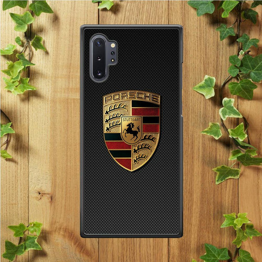 Porsche Logo Luxury Samsung Galaxy Note 10 Plus Case-Rubber / Black (2D Case)-Xtracase