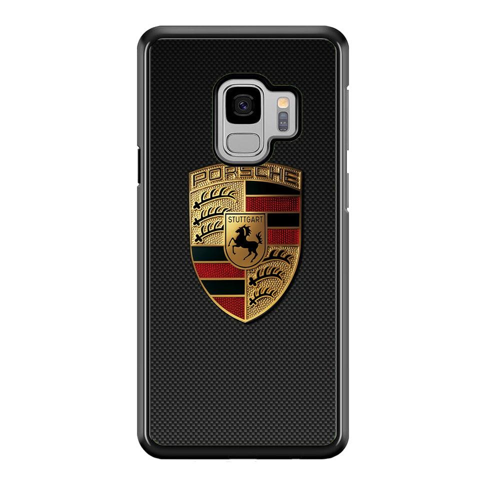 Porsche Logo Luxury Samsung Galaxy S9 Case-Rubber / Black (2D Case)-Xtracase