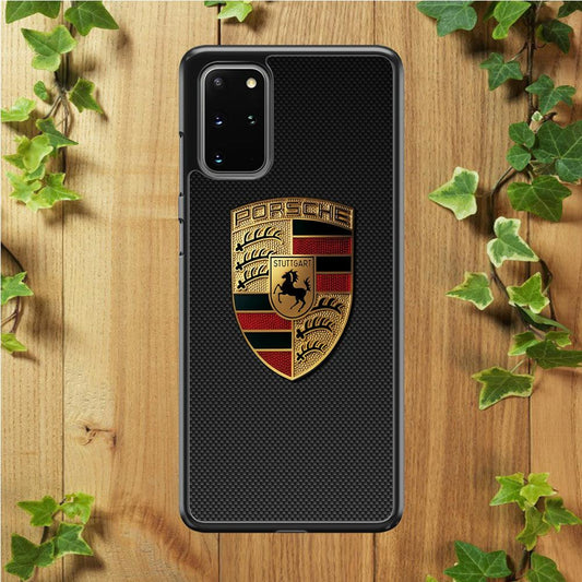 Porsche Logo Luxury Samsung Galaxy S20 Plus Case-Rubber / Black (2D Case)-Xtracase
