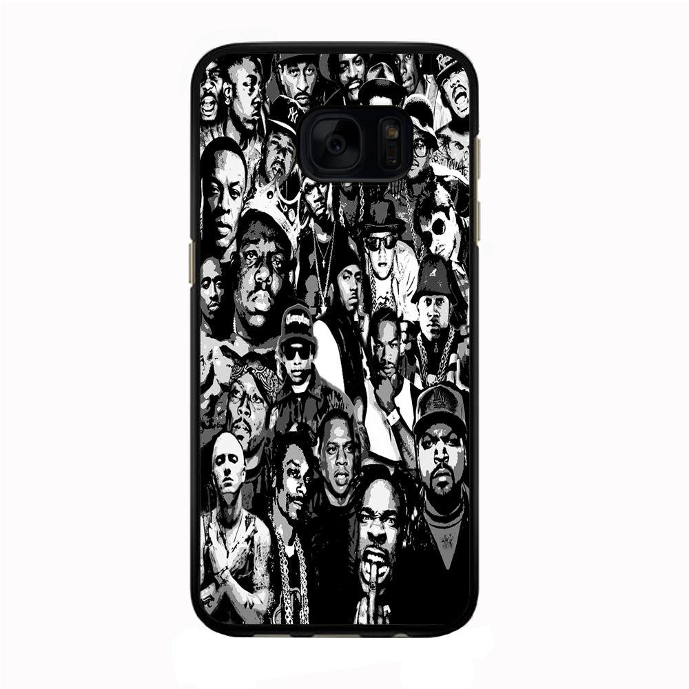 Rap Legends Notorious Samsung Galaxy S7 Edge Case-Rubber / Black (2D Case)-Xtracase