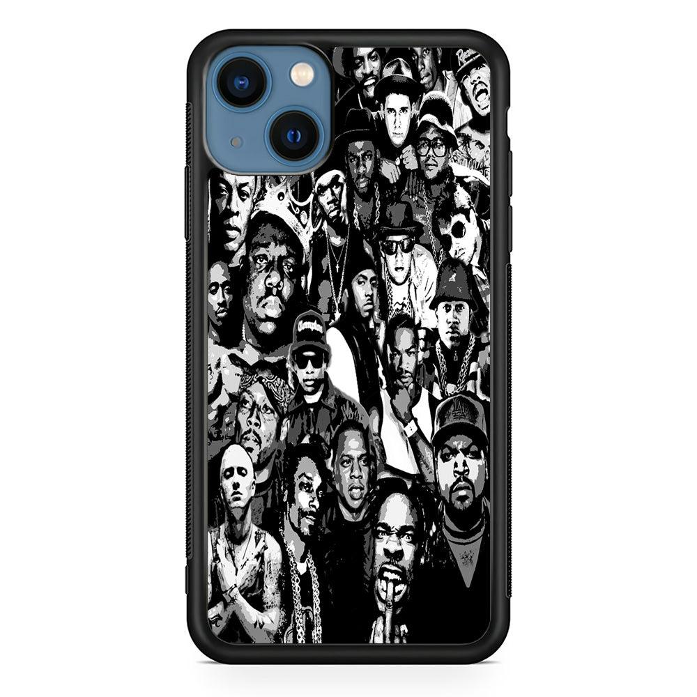 Rap Legends Notorious iPhone 13 Case-Rubber / Black (2D Case)-Xtracase