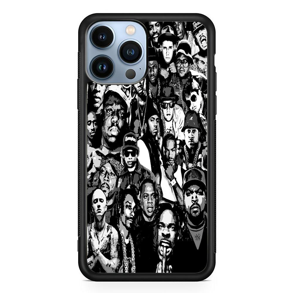 Rap Legends Notorious iPhone 13 Pro Max Case-Rubber / Black (2D Case)-Xtracase