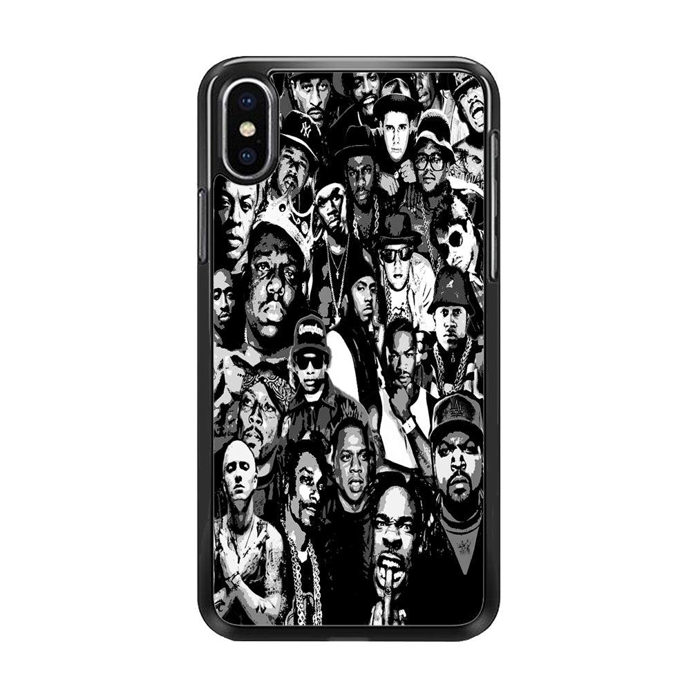 Rap Legends Notorious iPhone Xs Case-Rubber / Black (2D Case)-Xtracase
