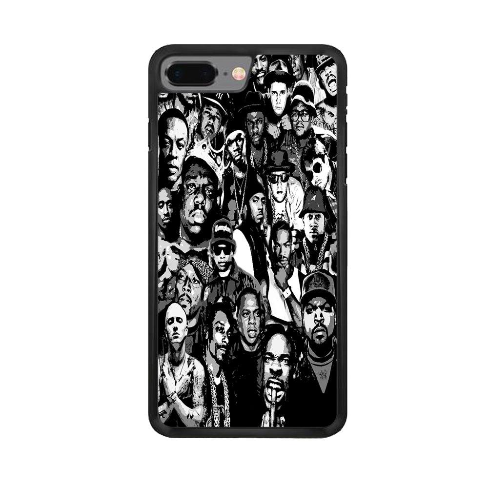 Rap Legends Notorious iPhone 8 Plus Case-Rubber / Black (2D Case)-Xtracase