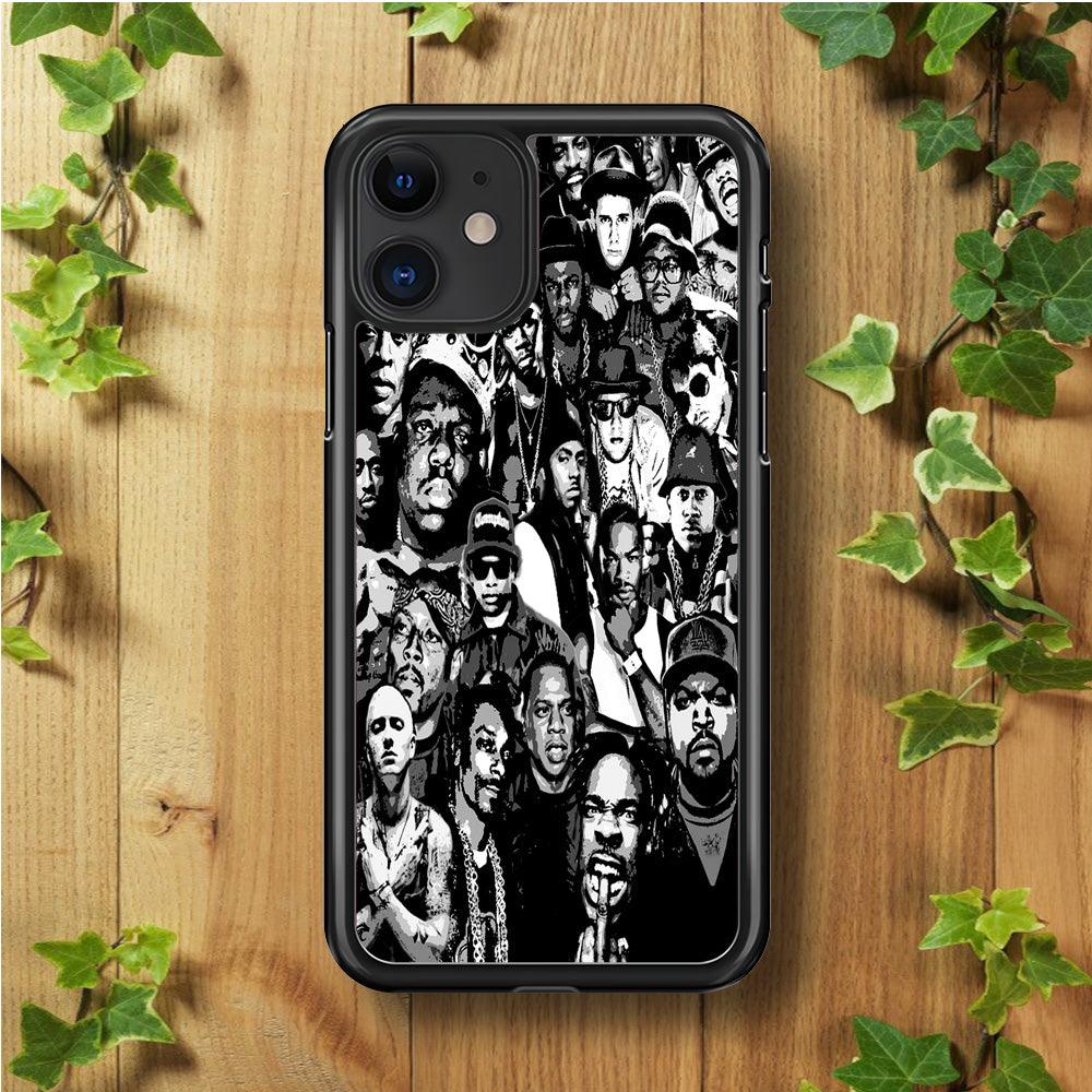 Rap Legends Notorious iPhone 11 Case-Rubber / Black (2D Case)-Xtracase