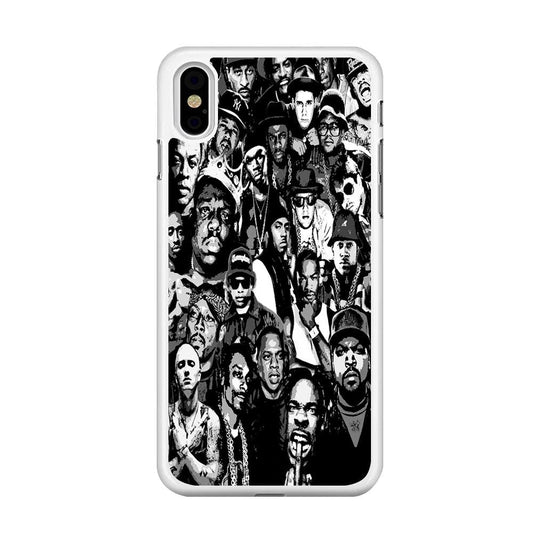Rap Legends Notorious iPhone X Case-Rubber / White (2D Case)-Xtracase