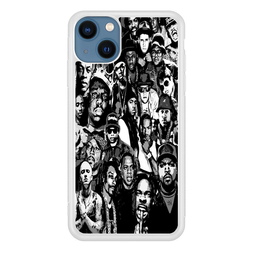 Rap Legends Notorious iPhone 13 Mini Case-Rubber / White (2D Case)-Xtracase