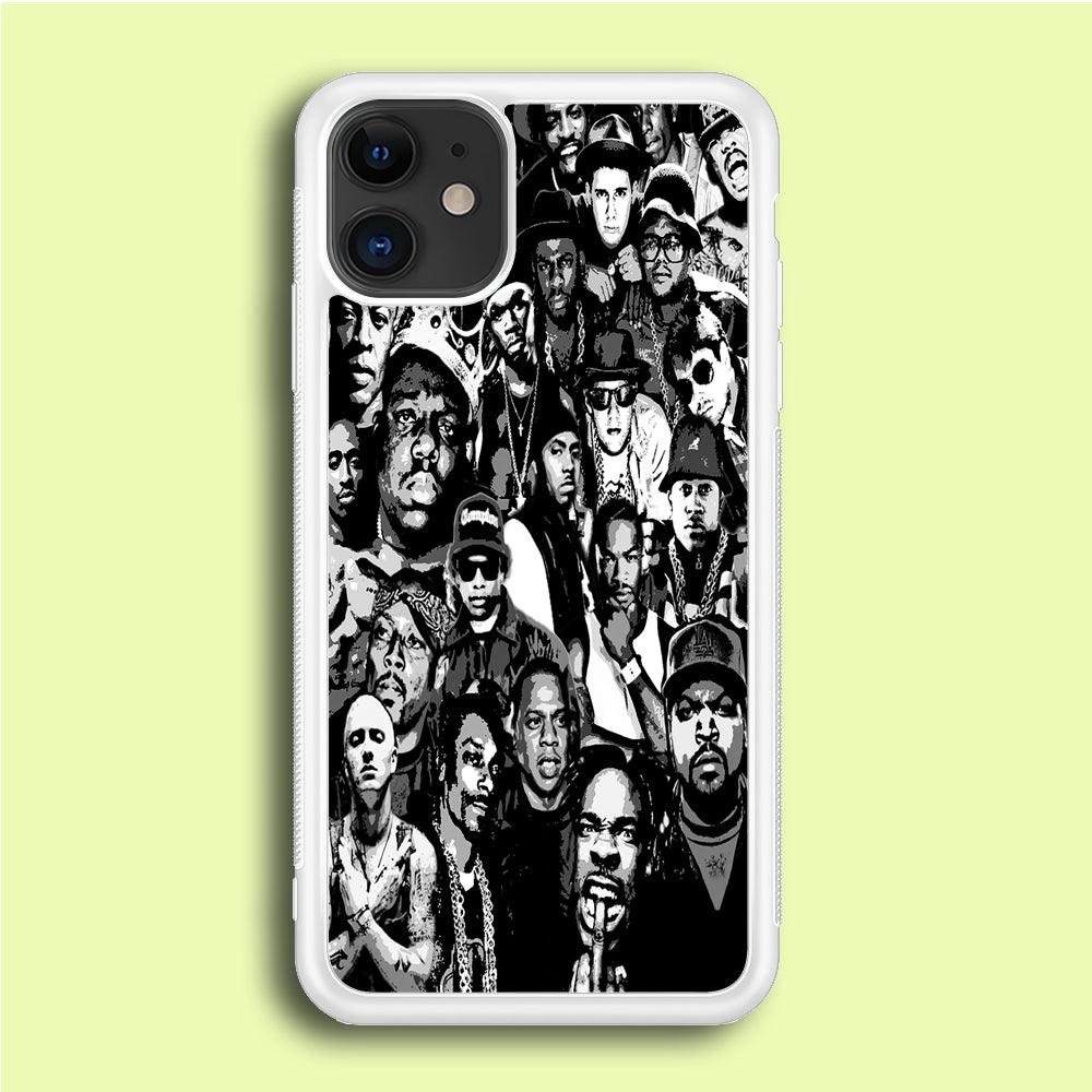 Rap Legends Notorious iPhone 12 Case-Rubber / White (2D Case)-Xtracase