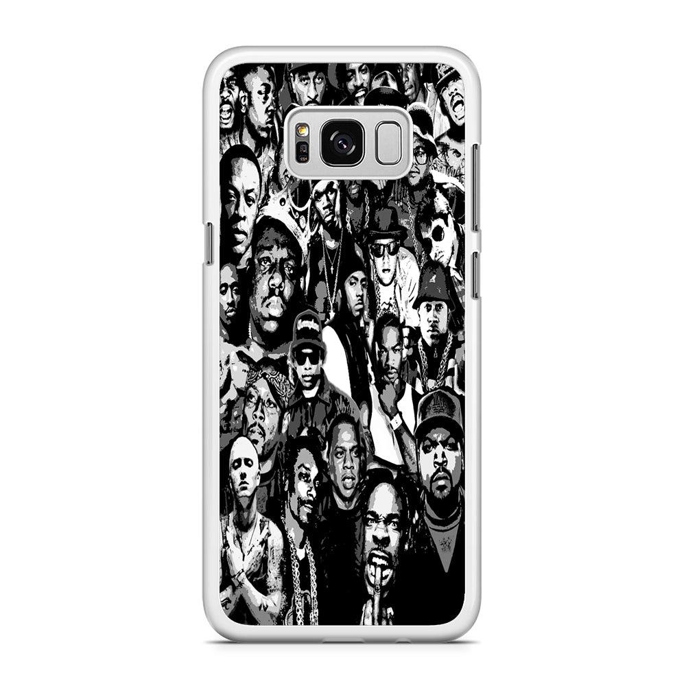 Rap Legends Notorious Samsung Galaxy S8 Case-Rubber / White (2D Case)-Xtracase