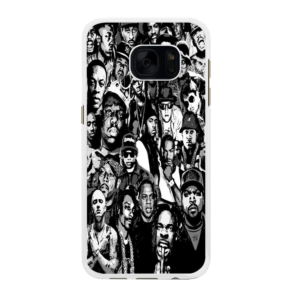 Rap Legends Notorious Samsung Galaxy S7 Edge Case-Rubber / White (2D Case)-Xtracase