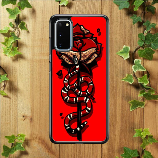 Red Rose Red Snake Samsung Galaxy S20 Case-Plastic / Full Wrap (3D Case)-Xtracase