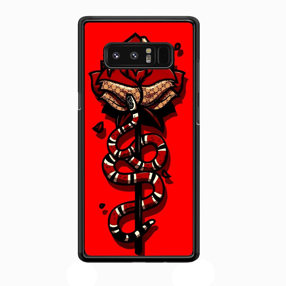 Red Rose Red Snake Samsung Galaxy Note 8 Case-Plastic / Full Wrap (3D Case)-Xtracase
