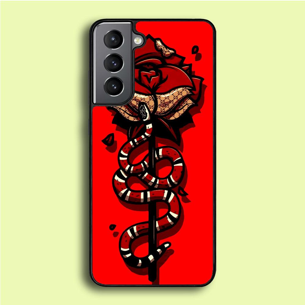 Red Rose Red Snake Samsung Galaxy A16 Case-Rubber / White (2D Case)-Xtracase