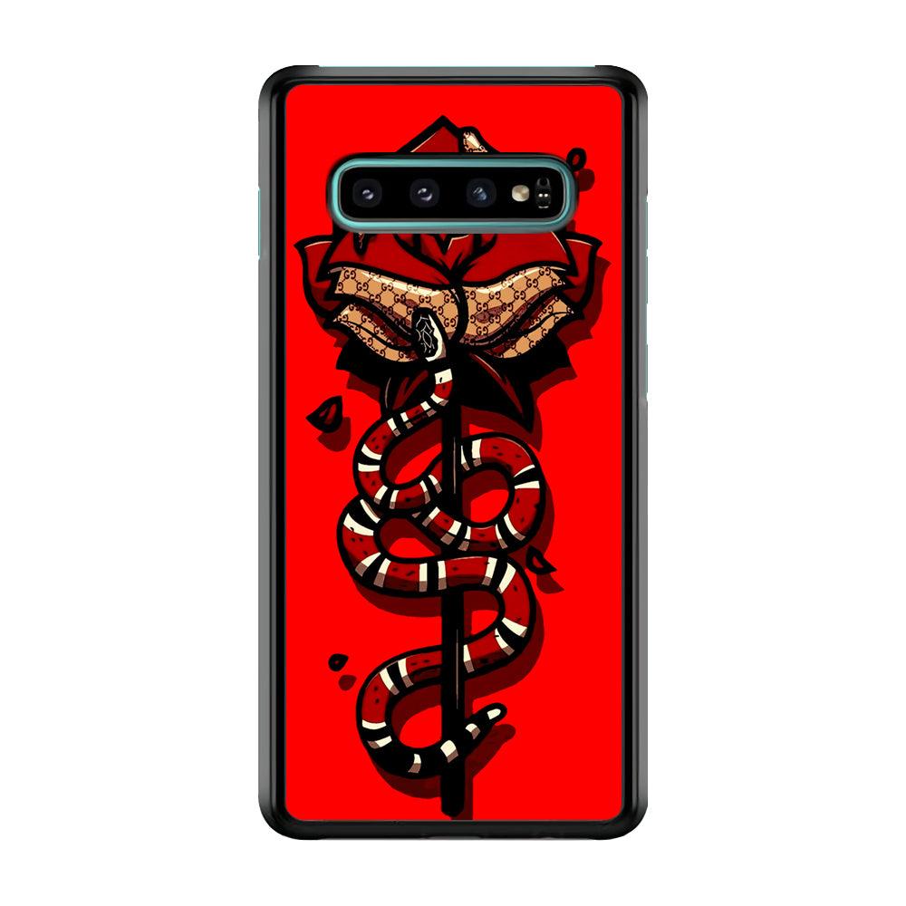 Red Rose Red Snake Samsung Galaxy S10 Case-Plastic / Full Wrap (3D Case)-Xtracase