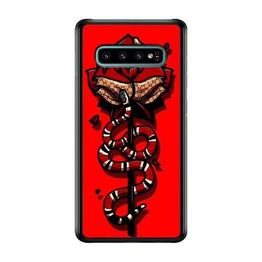 Red Rose Red Snake Samsung Galaxy S10 Case-Plastic / Full Wrap (3D Case)-Xtracase