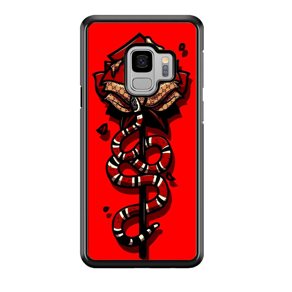 Red Rose Red Snake Samsung Galaxy S9 Case-Plastic / Full Wrap (3D Case)-Xtracase