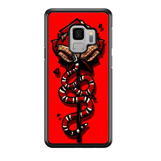 Red Rose Red Snake Samsung Galaxy S9 Case-Plastic / Full Wrap (3D Case)-Xtracase