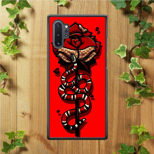 Red Rose Red Snake Samsung Galaxy Note 10 Plus Case-Rubber / Black (2D Case)-Xtracase