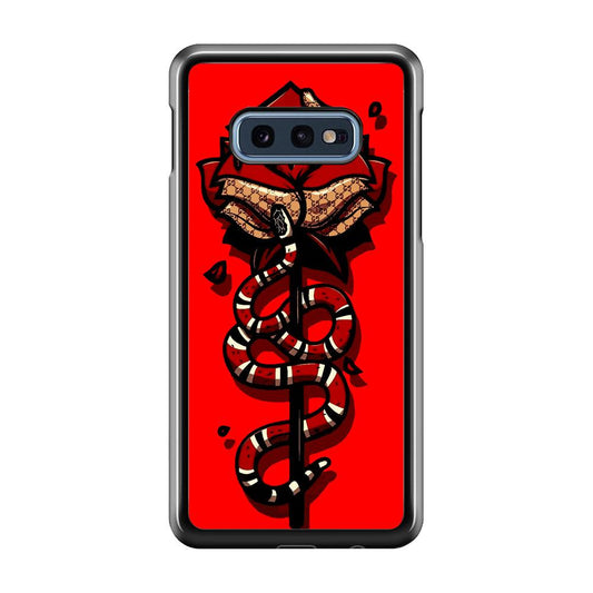 Red Rose Red Snake Samsung Galaxy S10E Case-Plastic / Full Wrap (3D Case)-Xtracase