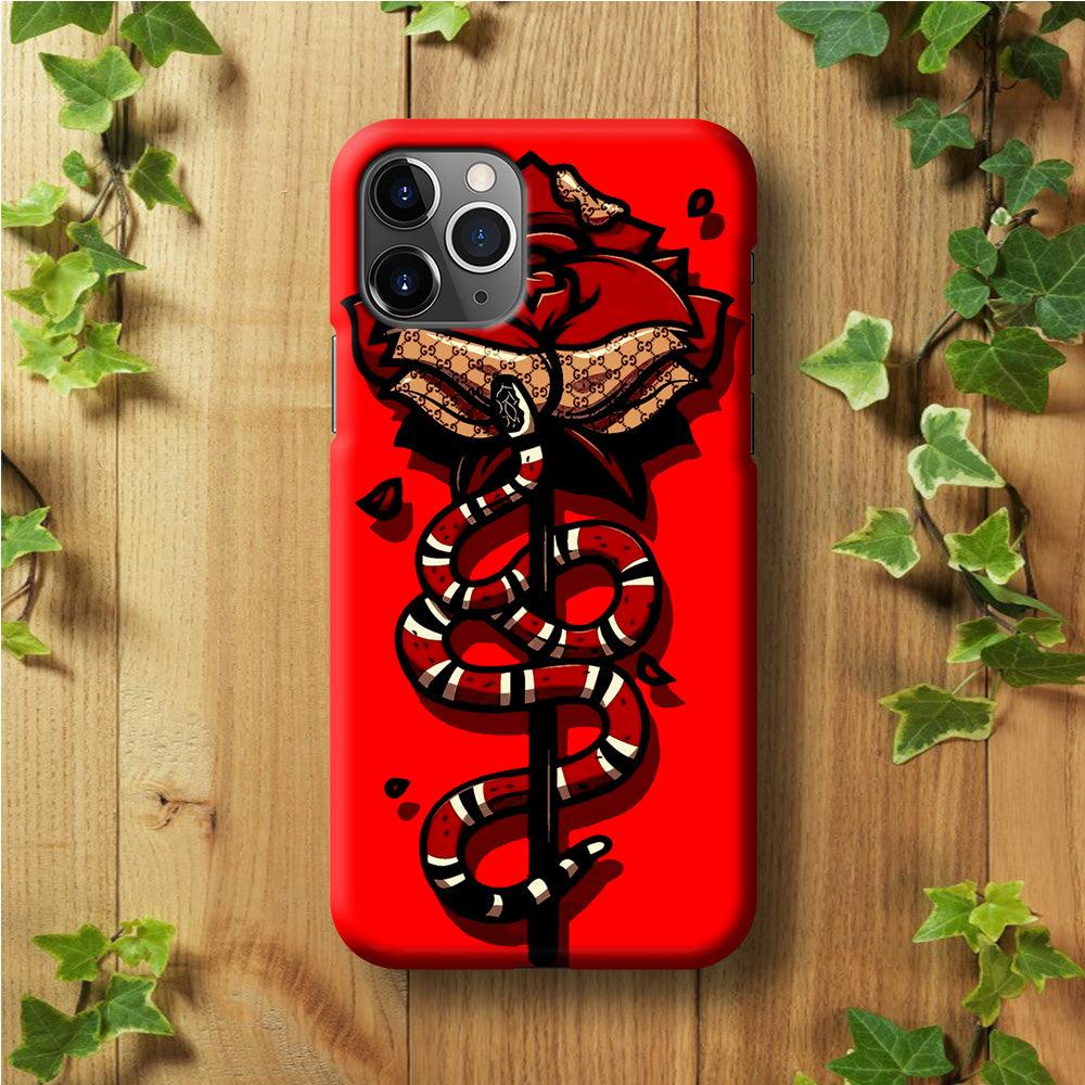 Red Rose Red Snake iPhone 11 Pro Case-Plastic / Full Wrap (3D Case)-Xtracase