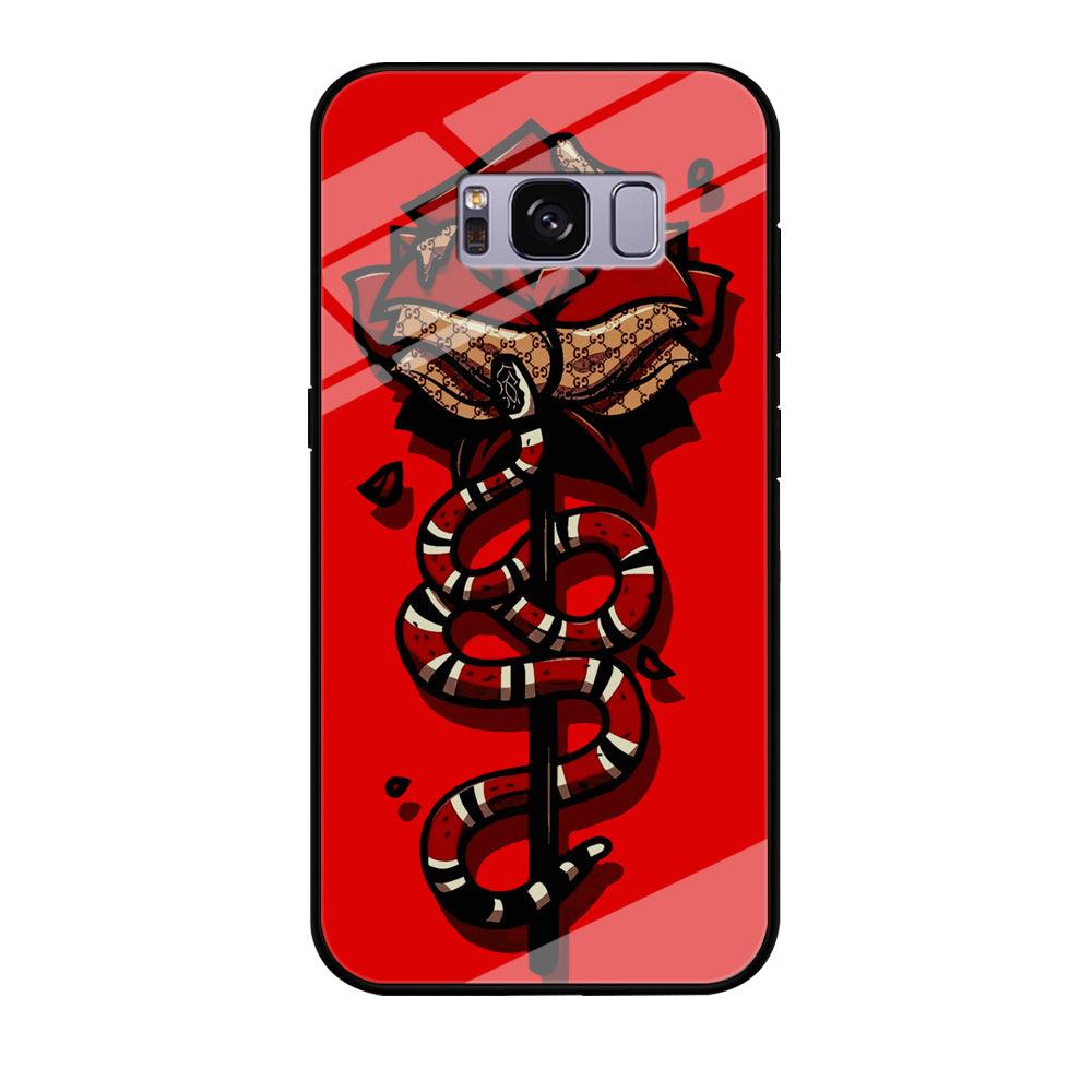 Red Rose Red Snake Samsung Galaxy S8 Case-Tempered Glass Case-Xtracase