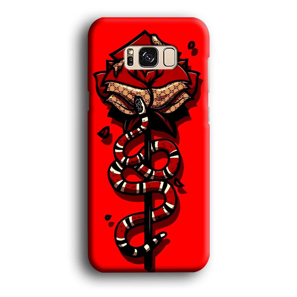 Red Rose Red Snake Samsung Galaxy S8 Case-Plastic / Full Wrap (3D Case)-Xtracase