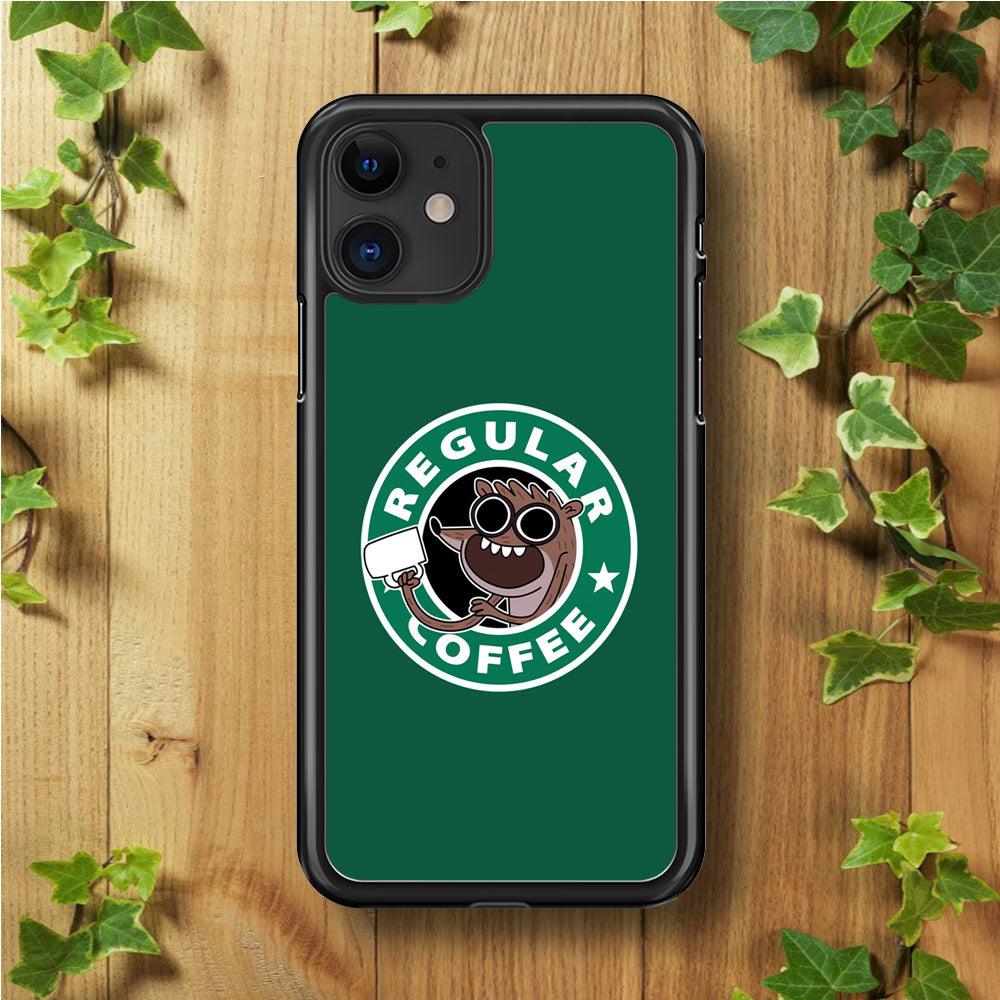 Regular Coffee iPhone 11 Case-Rubber / Black (2D Case)-Xtracase