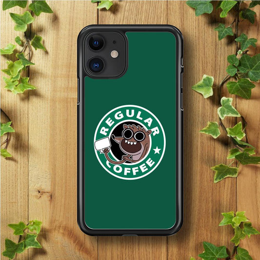 Regular Coffee iPhone 11 Case-Rubber / Black (2D Case)-Xtracase