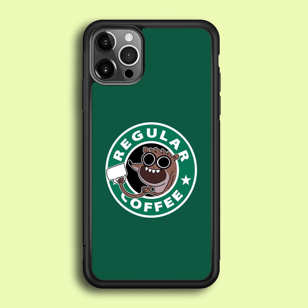 Regular Coffee iPhone 12 Pro Case-Rubber / Black (2D Case)-Xtracase