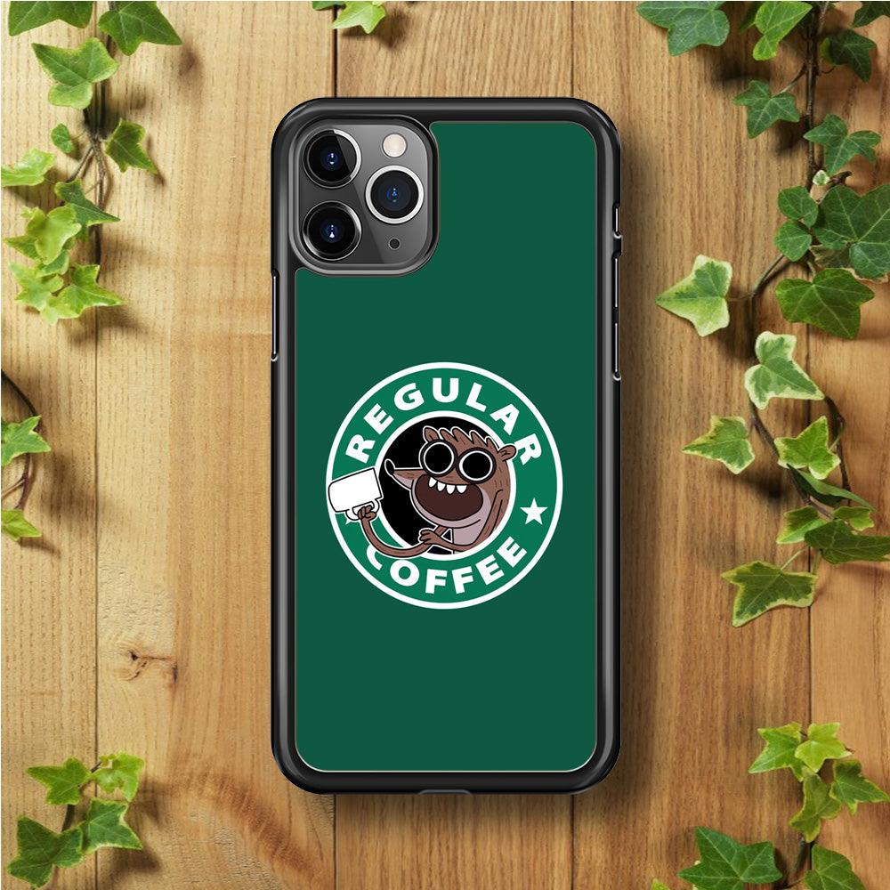 Regular Coffee iPhone 11 Pro Case-Rubber / Black (2D Case)-Xtracase