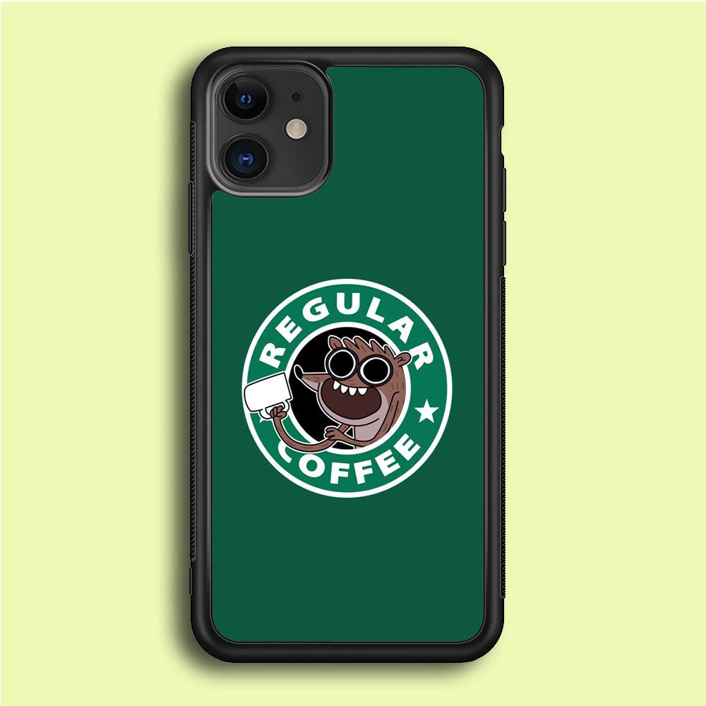 Regular Coffee iPhone 12 Case-Rubber / Black (2D Case)-Xtracase