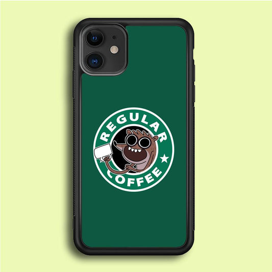 Regular Coffee iPhone 12 Mini Case-Rubber / Black (2D Case)-Xtracase