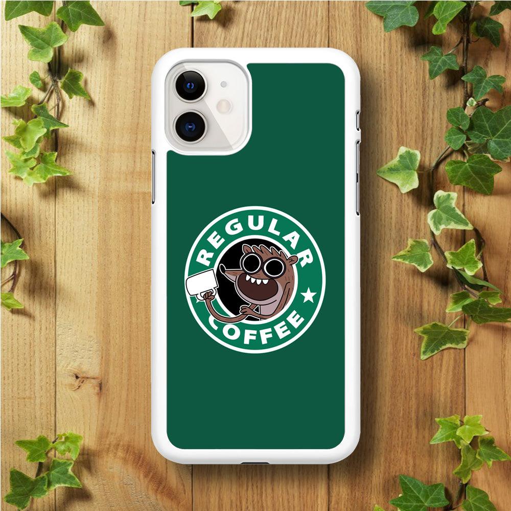 Regular Coffee iPhone 11 Case-Rubber / White (2D Case)-Xtracase