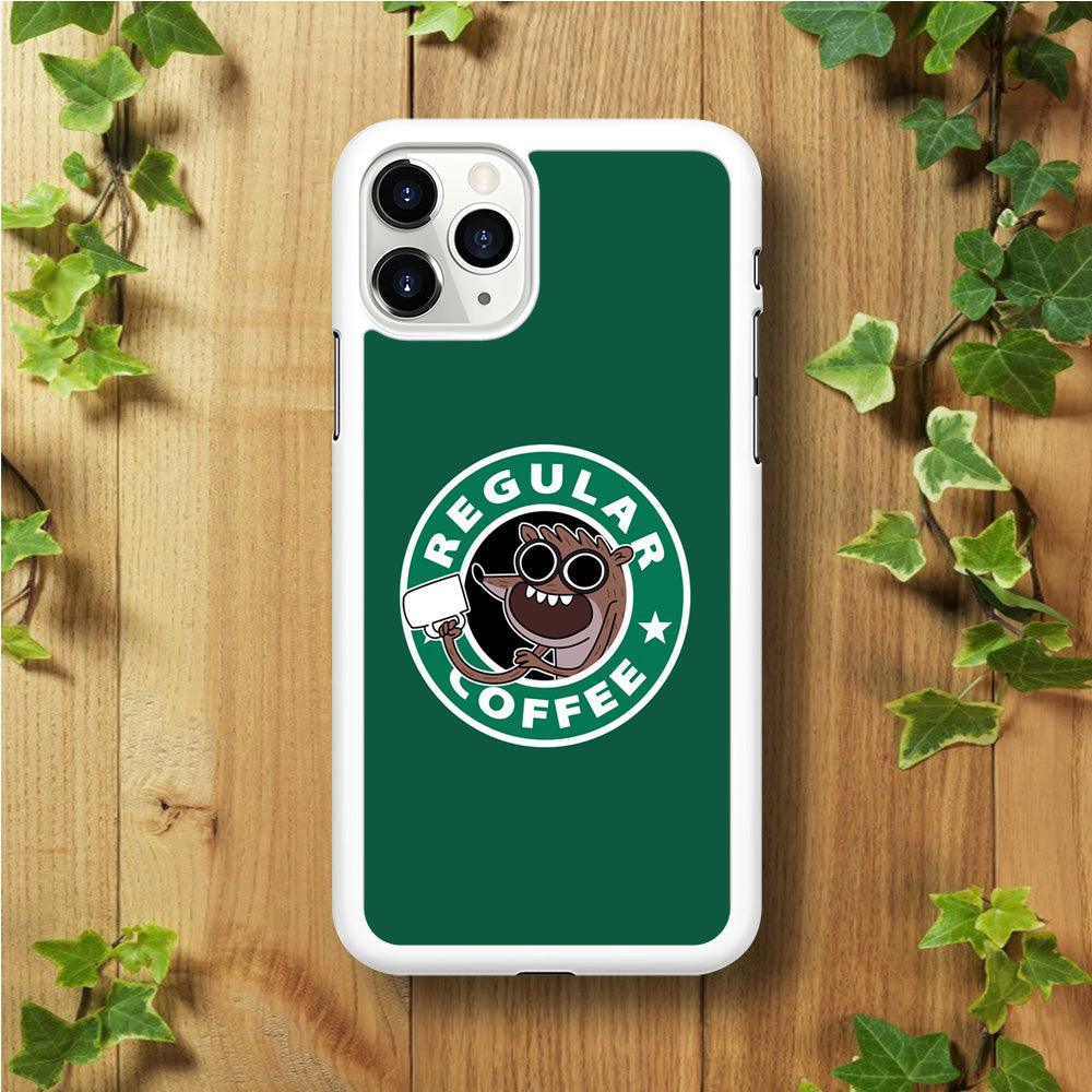 Regular Coffee iPhone 11 Pro Case-Rubber / White (2D Case)-Xtracase
