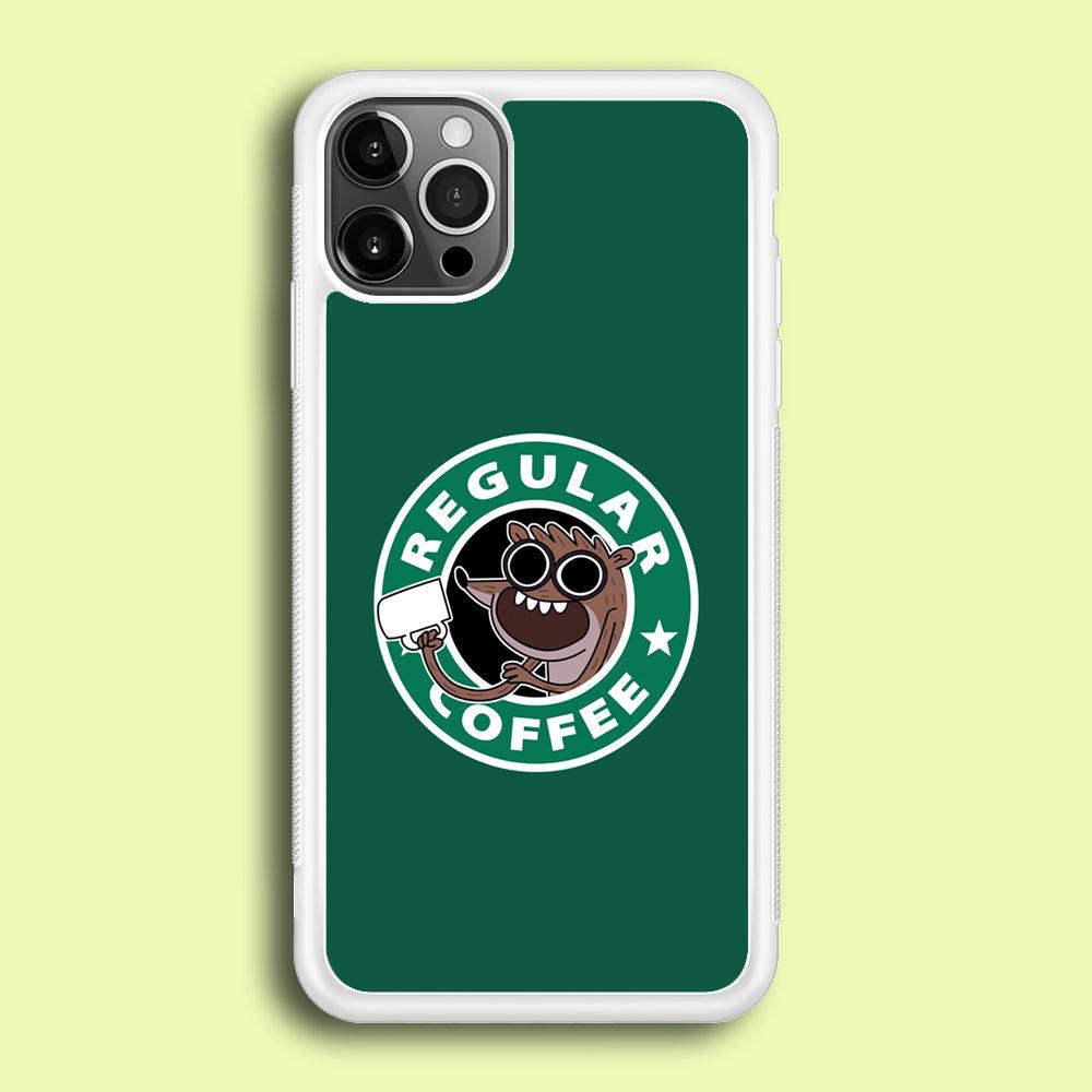 Regular Coffee iPhone 12 Pro Case-Rubber / White (2D Case)-Xtracase