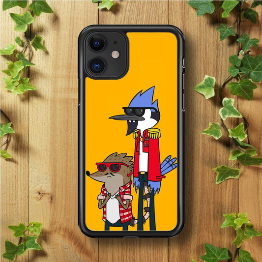 Regular Show Rigby and Mordecai iPhone 11 Case-Rubber / Black (2D Case)-Xtracase