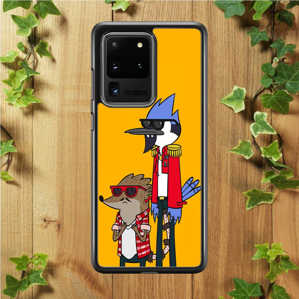 Regular Show Rigby and Mordecai Samsung Galaxy S20 Ultra Case-Rubber / Black (2D Case)-Xtracase