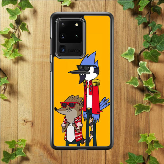 Regular Show Rigby and Mordecai Samsung Galaxy S20 Ultra Case-Rubber / Black (2D Case)-Xtracase