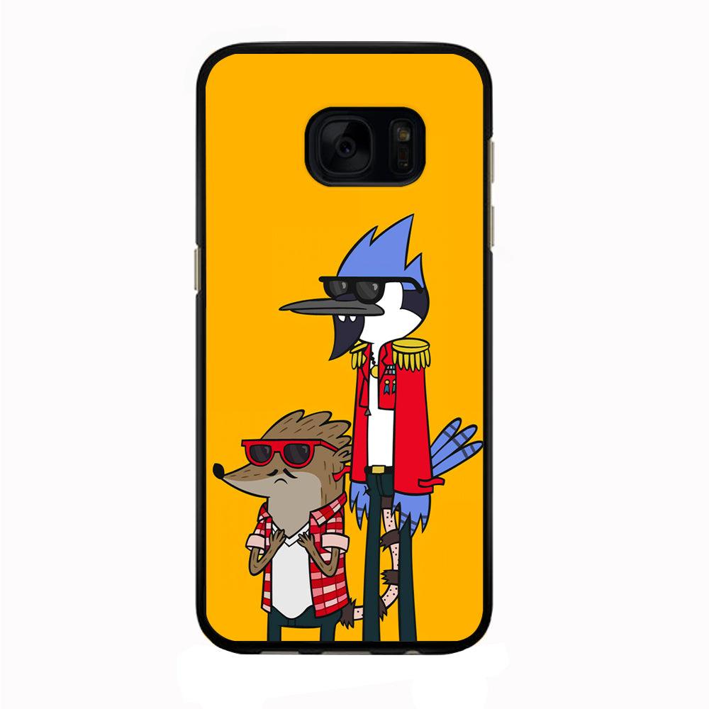 Regular Show Rigby and Mordecai Samsung Galaxy S7 Edge Case-Rubber / Black (2D Case)-Xtracase