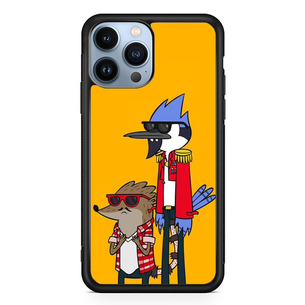Regular Show Rigby and Mordecai iPhone 13 Pro Case-Rubber / Black (2D Case)-Xtracase