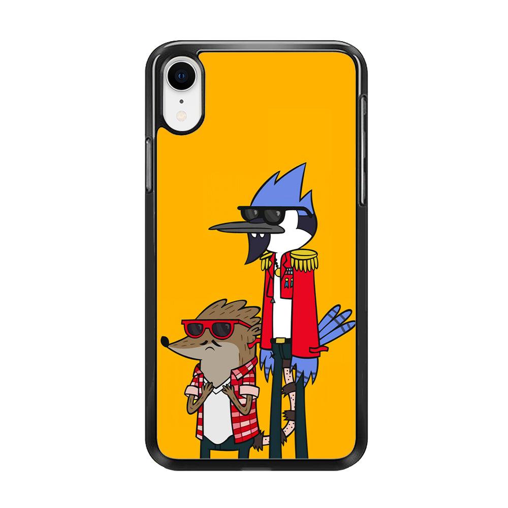 Regular Show Rigby and Mordecai iPhone XR Case-Rubber / Black (2D Case)-Xtracase
